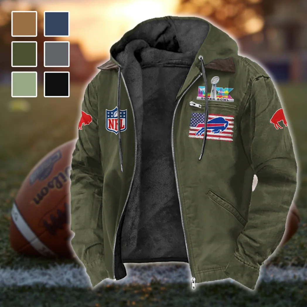Buffalo Squad Flannel Hoodie, Athletic Spirit Fan Hoodie HVN1465BB - Green