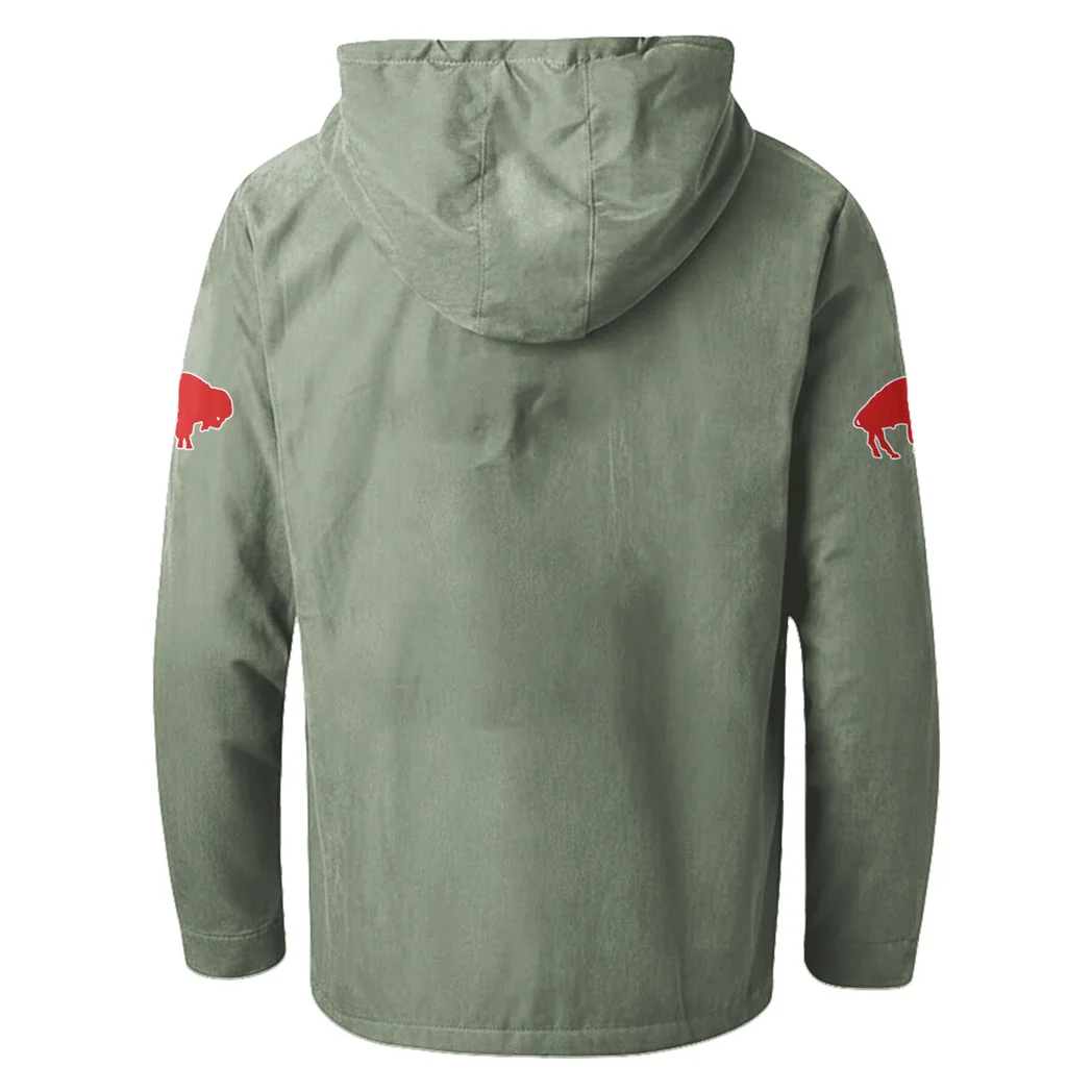 Buffalo Squad Flannel Hoodie, Athletic Spirit Fan Hoodie HVN1465BB - Light Green - Image 3