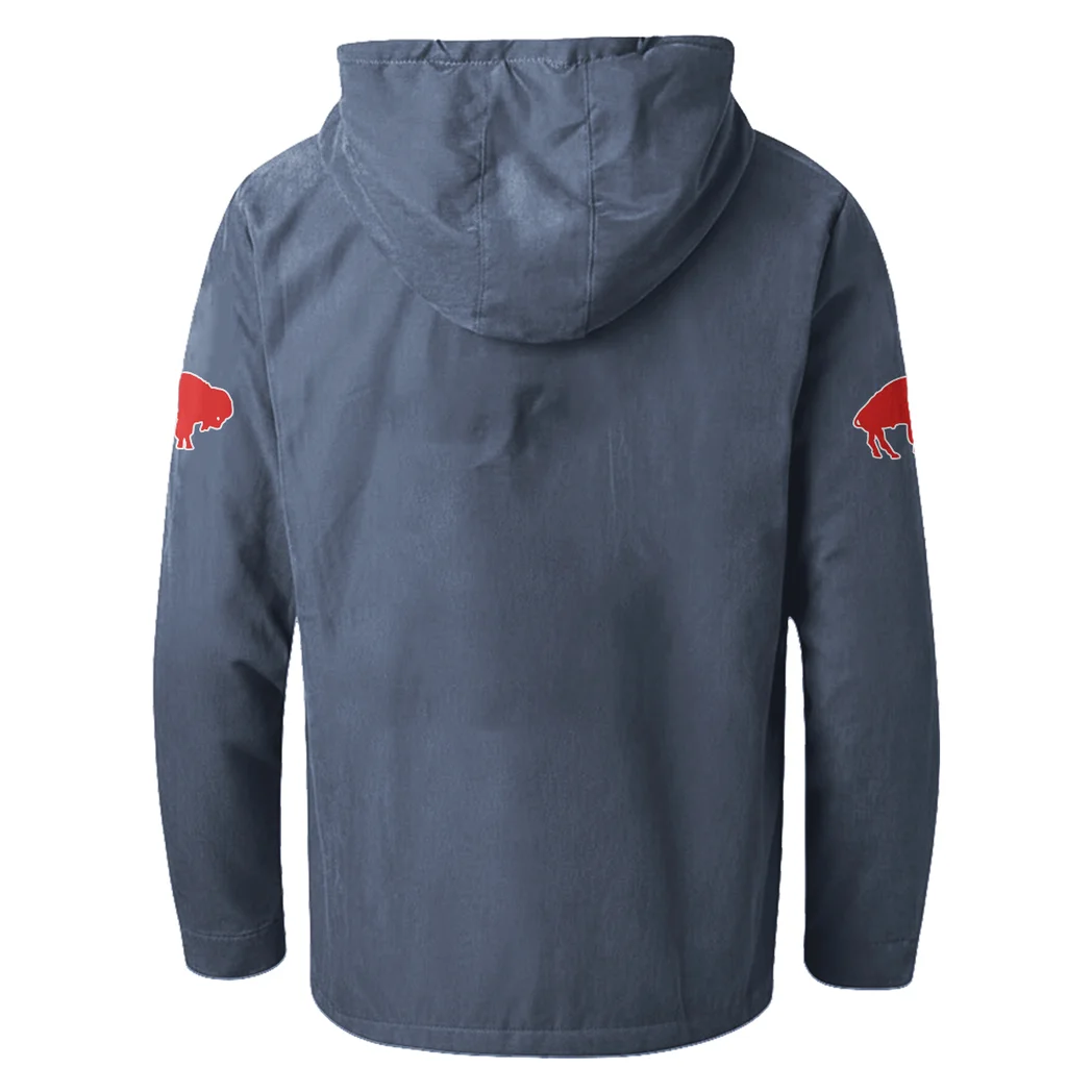 Buffalo Squad Flannel Hoodie, Athletic Spirit Fan Hoodie HVN1465BB - Navy Blue - Image 3