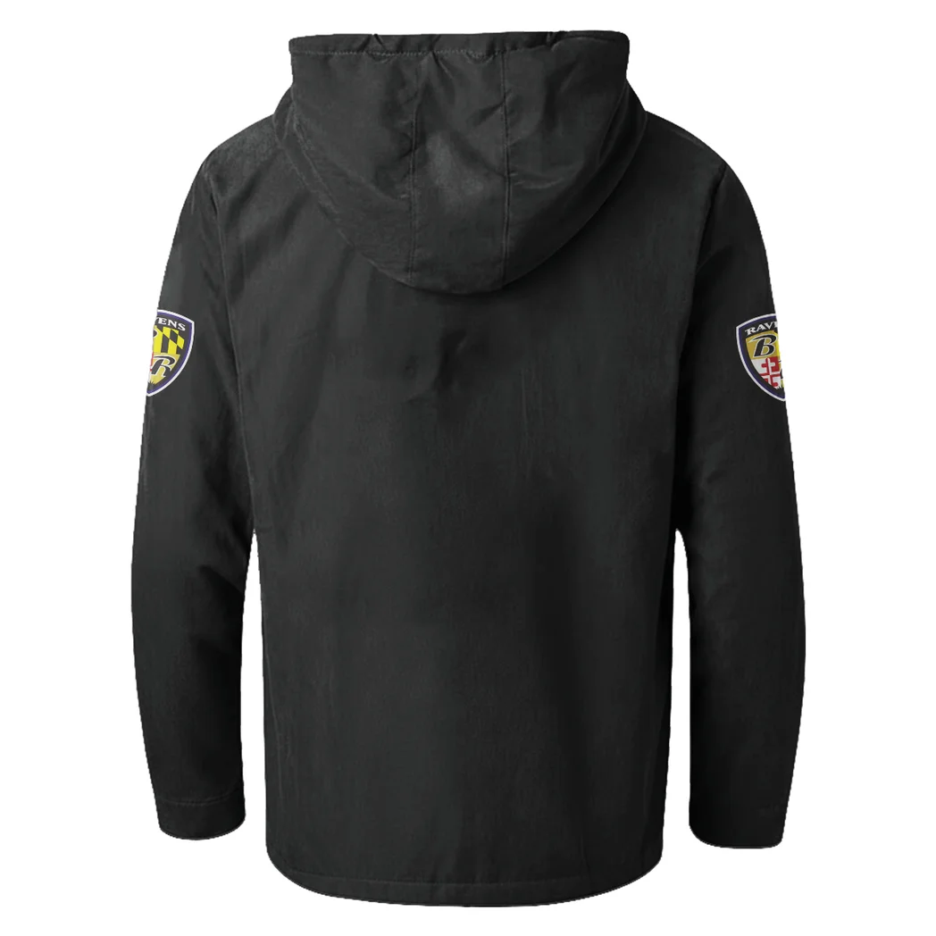 Charm City Squad Flannel Hoodie, Stadium Ready Flannel Hoodie HVN1465BR - Black - Image 3
