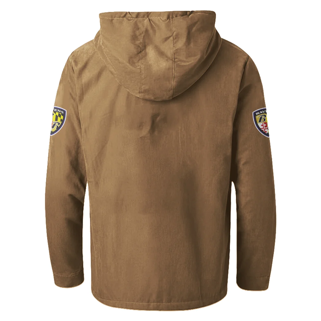 Charm City Squad Flannel Hoodie, Stadium Ready Flannel Hoodie HVN1465BR - Camel - Image 3