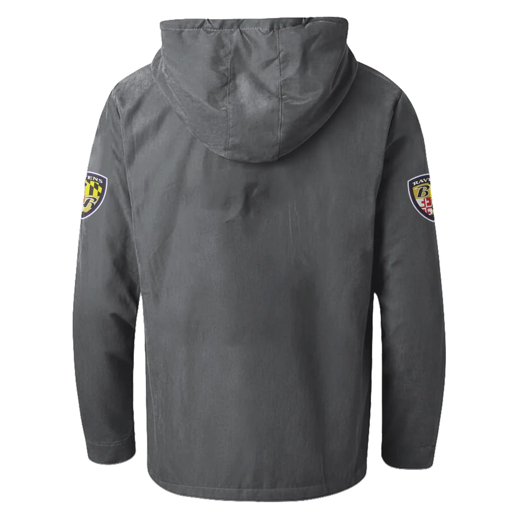 Charm City Squad Flannel Hoodie, Stadium Ready Flannel Hoodie HVN1465BR - Gray - Image 3