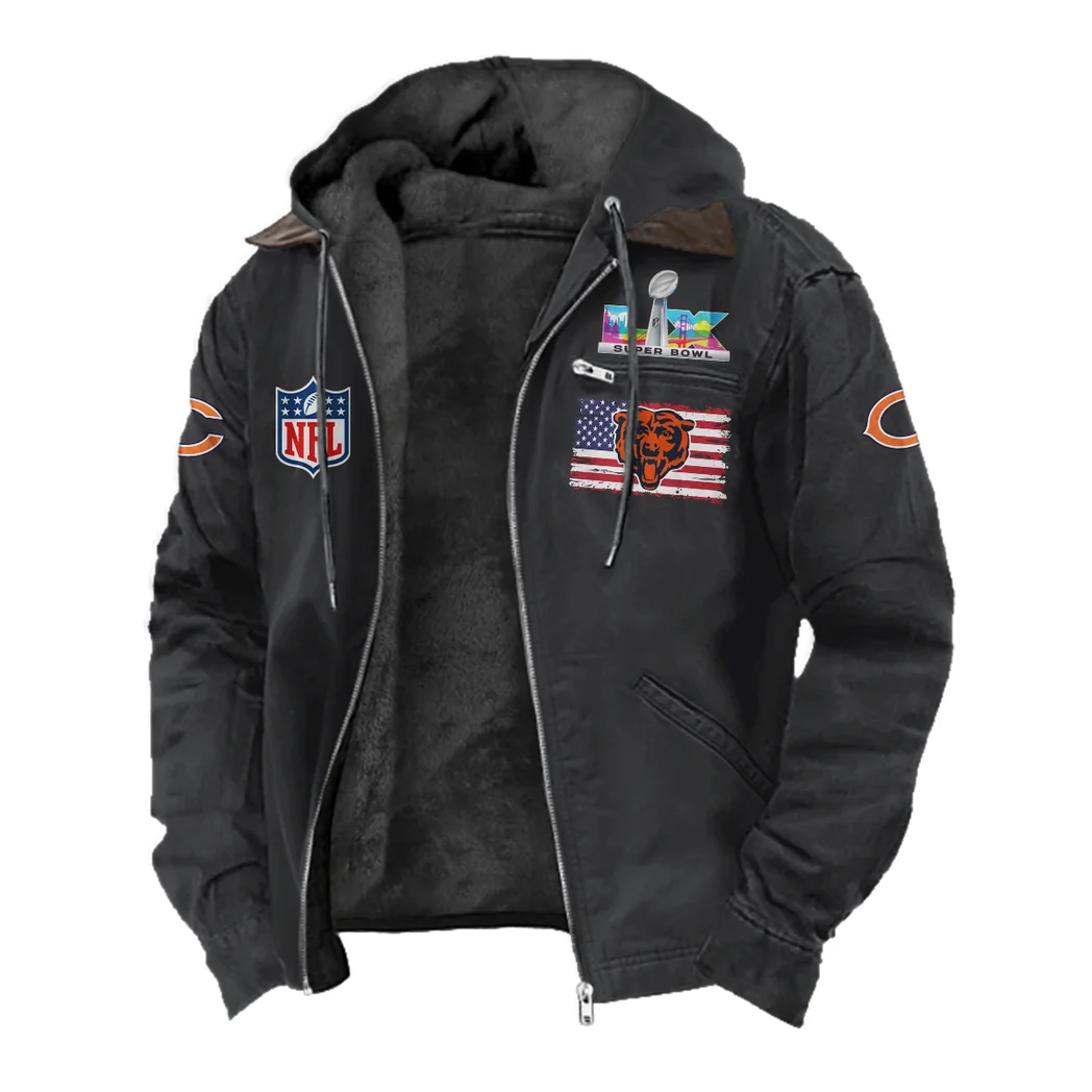 Game Day Paws Flannel Hoodie, Casual Sport Hooded Flannel HVN1465CB - Black - Image 2