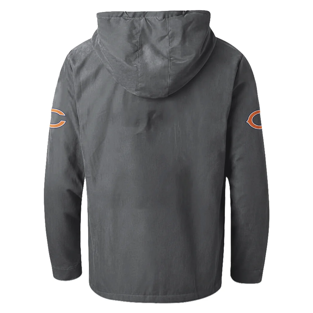 Game Day Paws Flannel Hoodie, Casual Sport Hooded Flannel HVN1465CB - Gray - Image 3