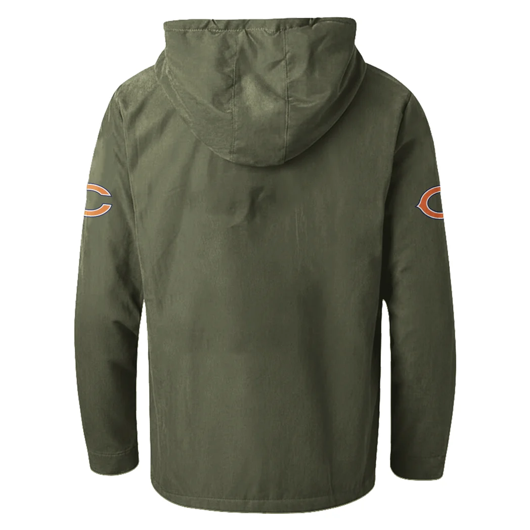 Game Day Paws Flannel Hoodie, Casual Sport Hooded Flannel HVN1465CB - Green - Image 3