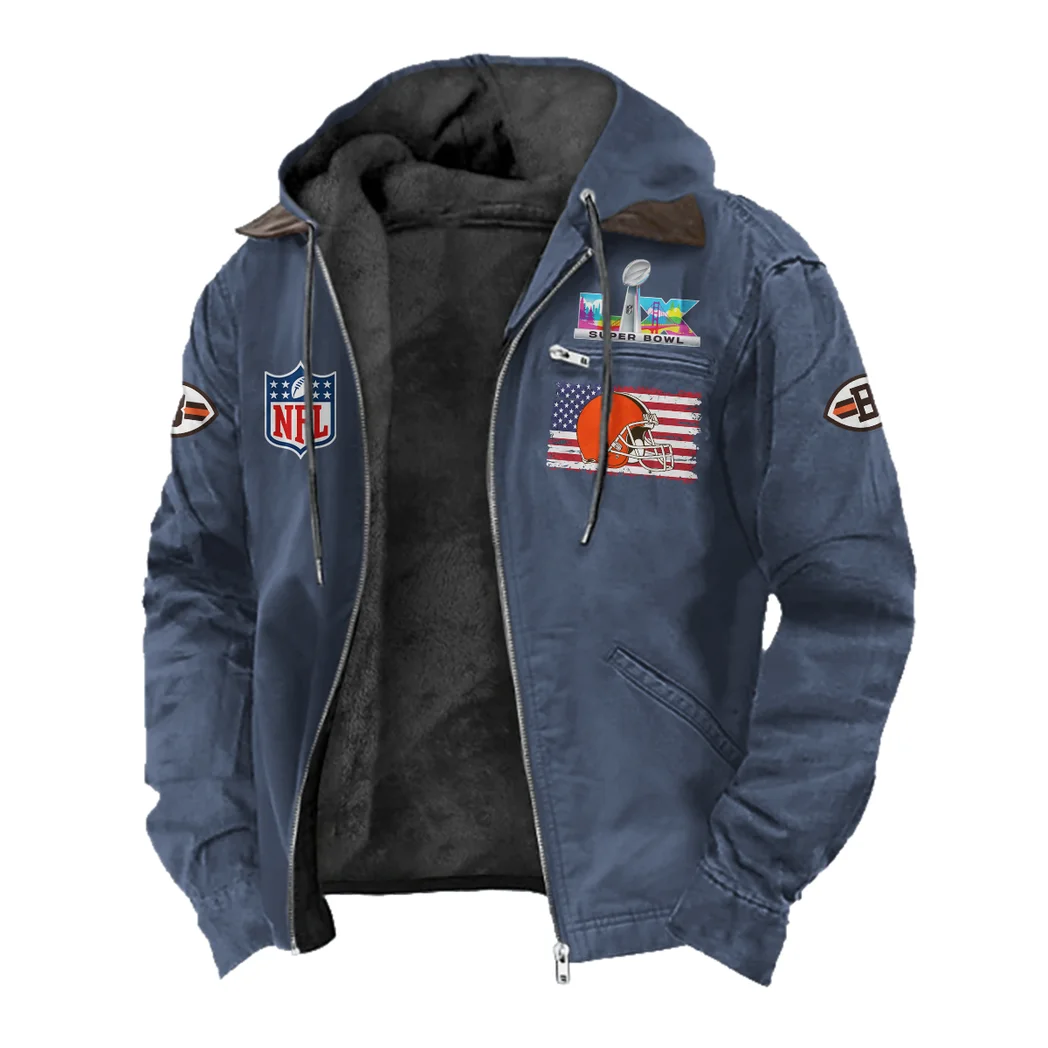 Forest City Squad Flannel Hoodie, Everyday Supporter Hooded Flannel HVN1465CL - Navy Blue - Image 2