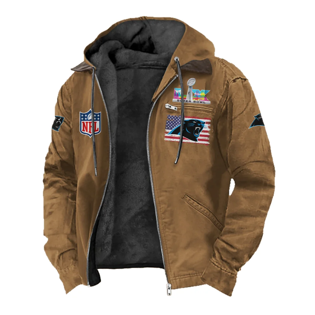 Feline Army Flannel Hoodie, Team Spirit Flannel Hoodie HVN1465CP - Camel - Image 2