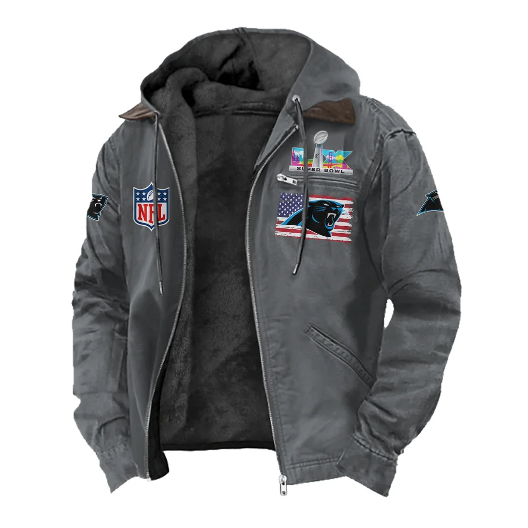 Feline Army Flannel Hoodie, Team Spirit Flannel Hoodie HVN1465CP - Gray - Image 2