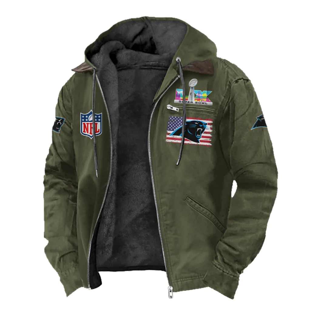 Feline Army Flannel Hoodie, Team Spirit Flannel Hoodie HVN1465CP - Green - Image 2