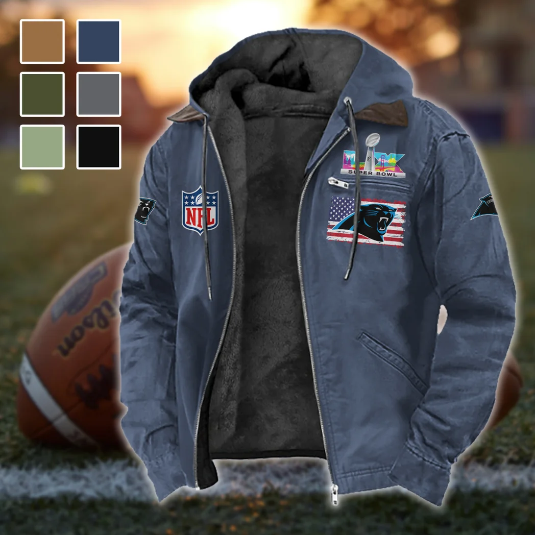 Feline Army Flannel Hoodie, Team Spirit Flannel Hoodie HVN1465CP - Navy Blue