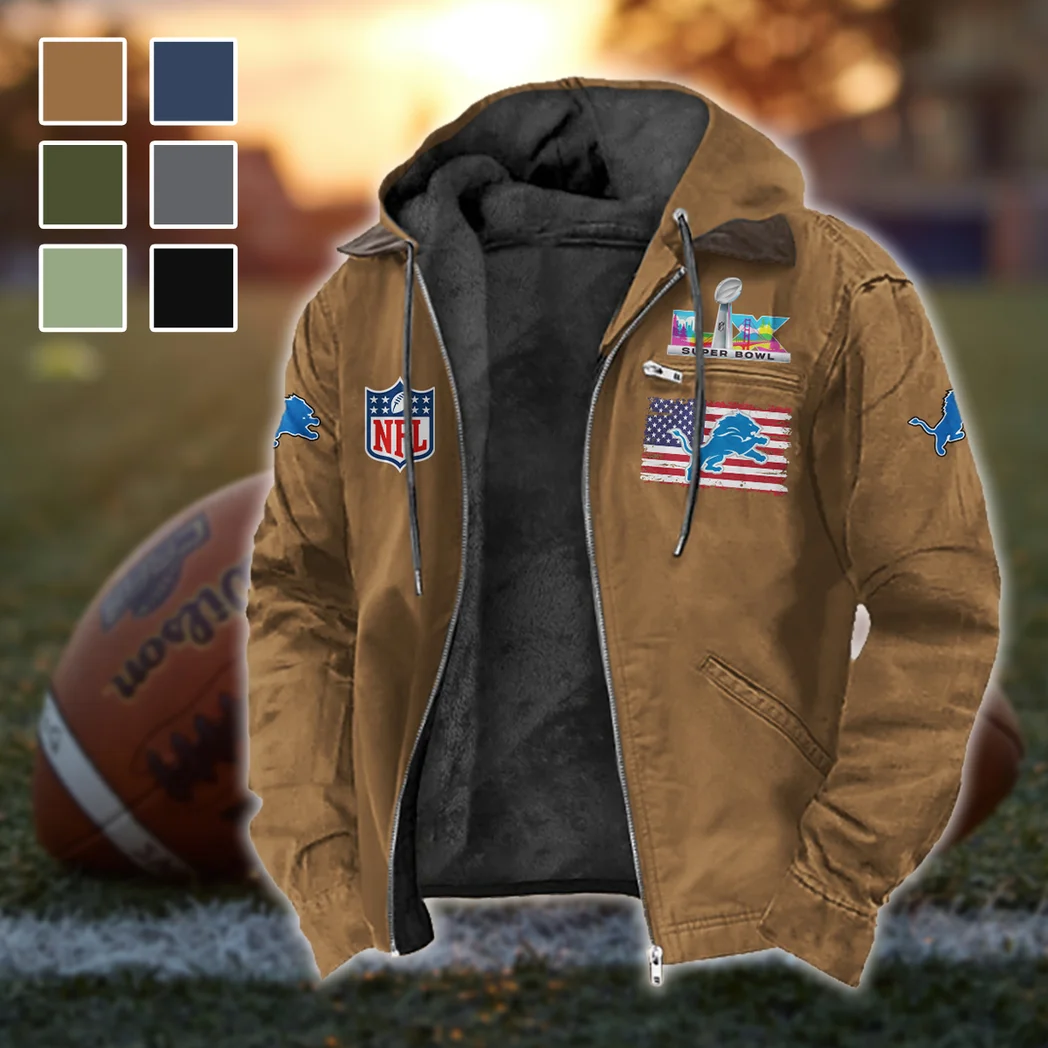 Football Lion Crew Flannel Hoodie, Cold Game Day Hoodie HVN1465DL - Camel