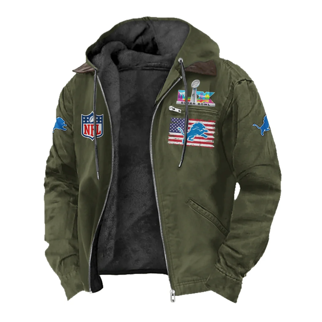 Football Lion Crew Flannel Hoodie, Cold Game Day Hoodie HVN1465DL - Green - Image 2