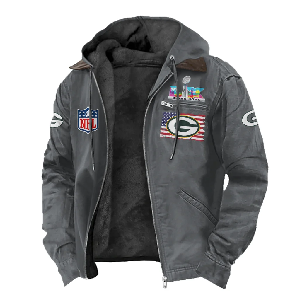 Cheese City Army Flannel Hoodie, Supporter Spirit Hooded Flannel HVN1465GP - Gray - Image 2