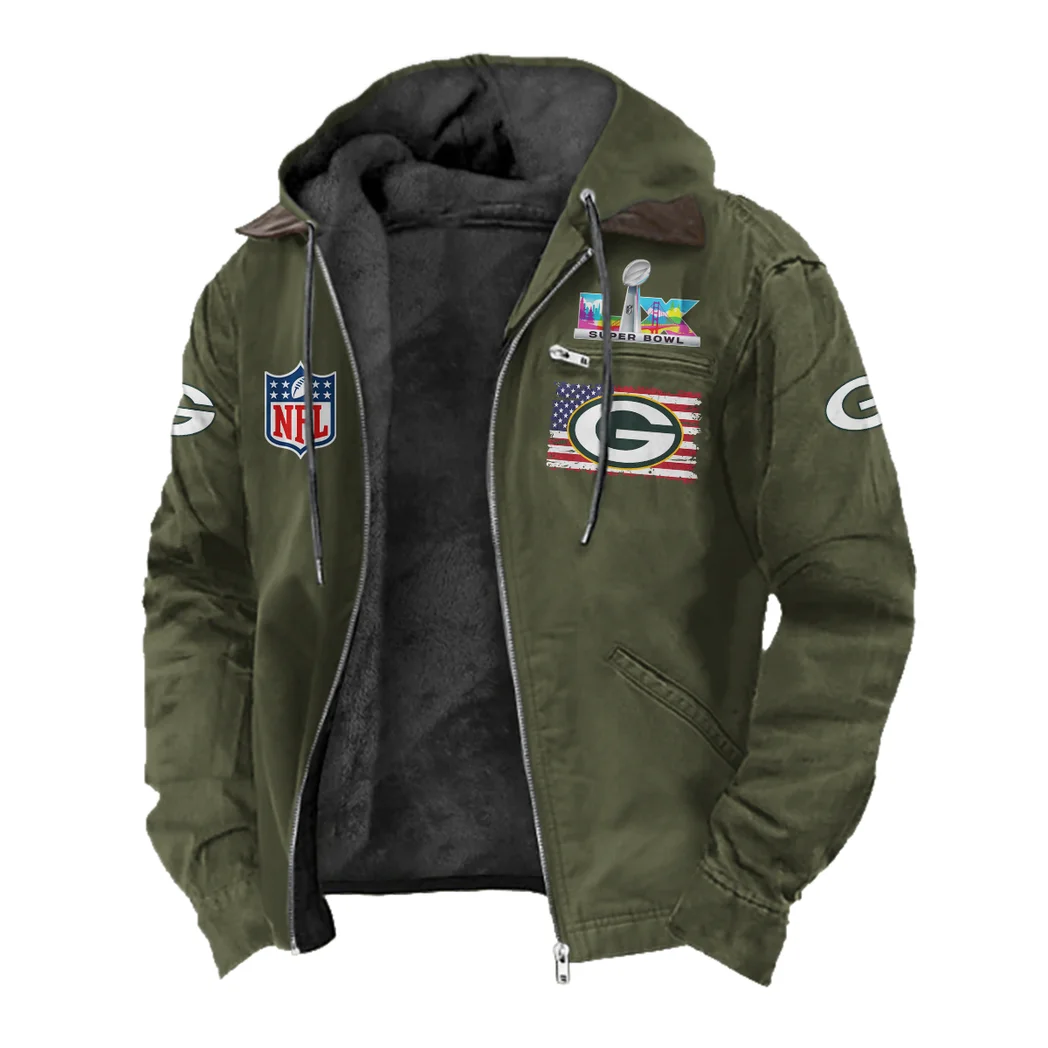 Cheese City Army Flannel Hoodie, Supporter Spirit Hooded Flannel HVN1465GP - Green - Image 2