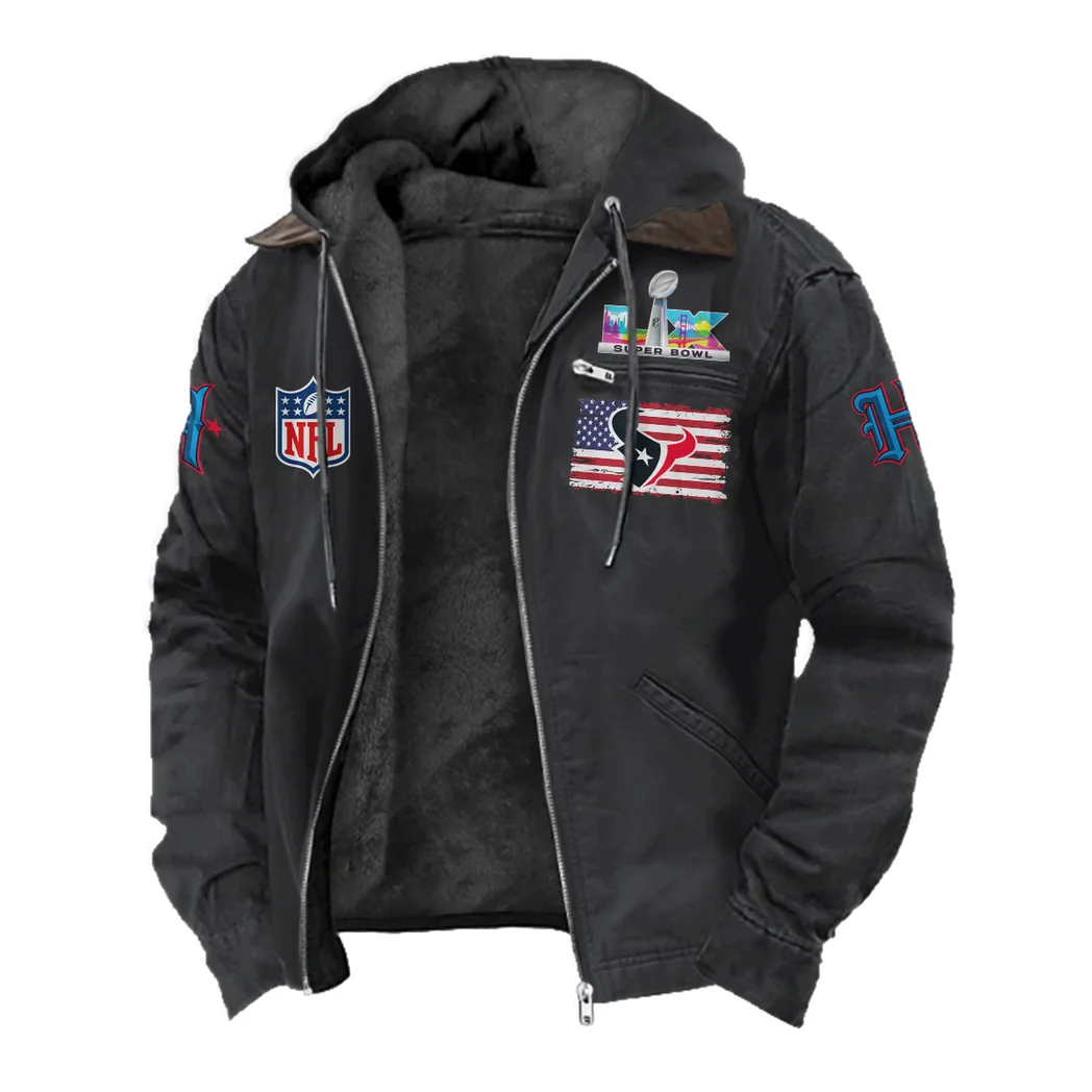 Game Day Squad Flannel Hoodie, Athletic Lifestyle Fan Hoodie HVN1465HT - Black - Image 2