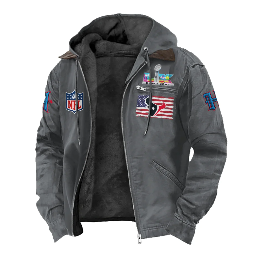 Game Day Squad Flannel Hoodie, Athletic Lifestyle Fan Hoodie HVN1465HT - Gray - Image 2