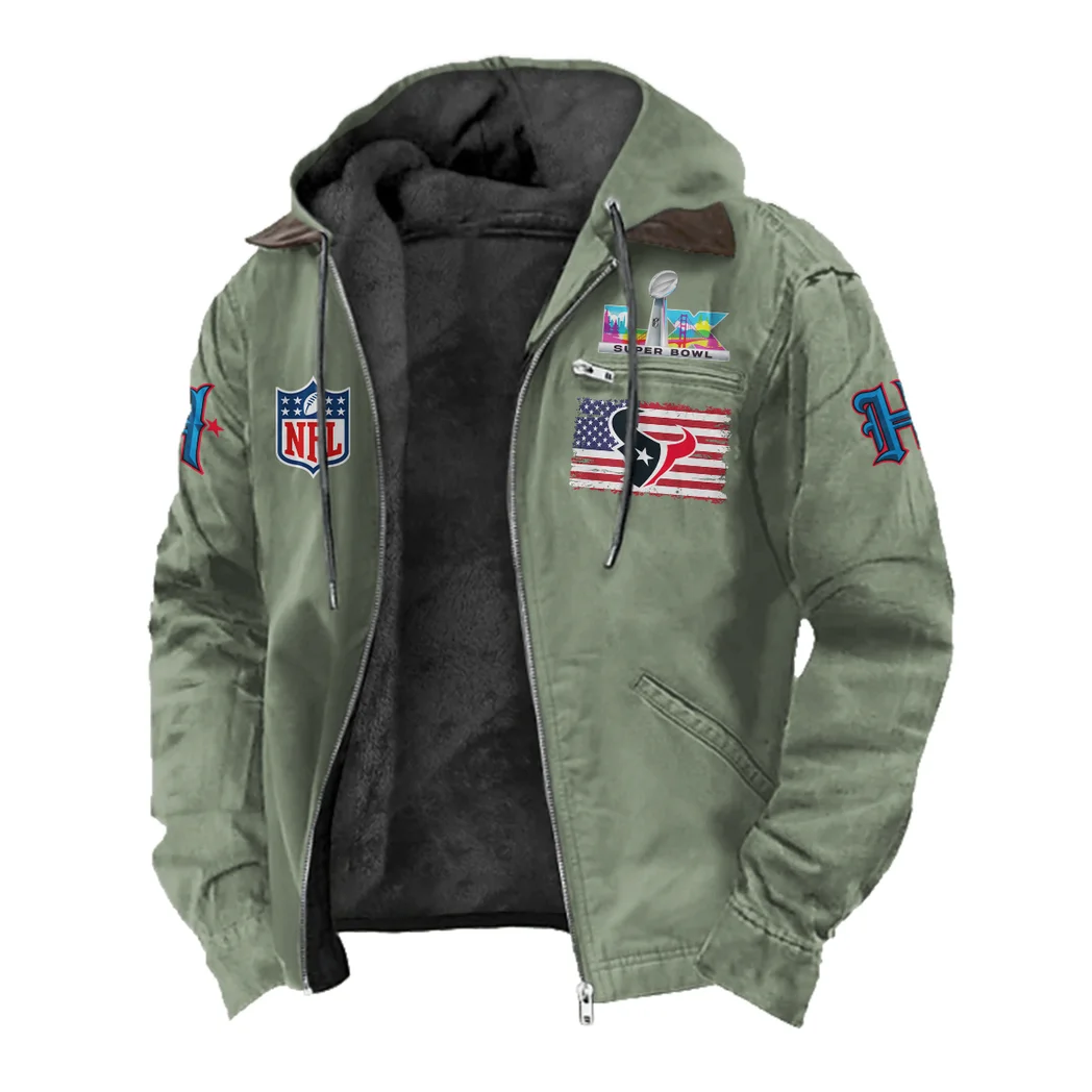 Game Day Squad Flannel Hoodie, Athletic Lifestyle Fan Hoodie HVN1465HT - Light Green - Image 2
