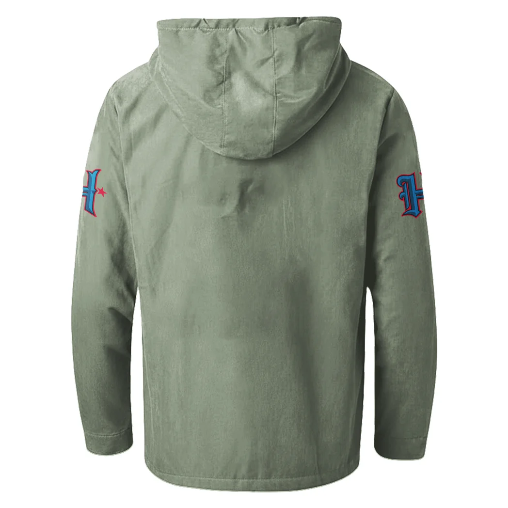 Game Day Squad Flannel Hoodie, Athletic Lifestyle Fan Hoodie HVN1465HT - Light Green - Image 3
