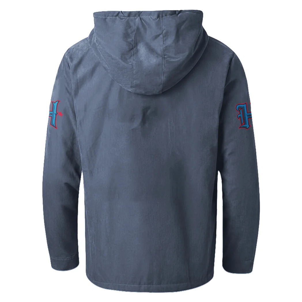 Game Day Squad Flannel Hoodie, Athletic Lifestyle Fan Hoodie HVN1465HT - Navy Blue - Image 3
