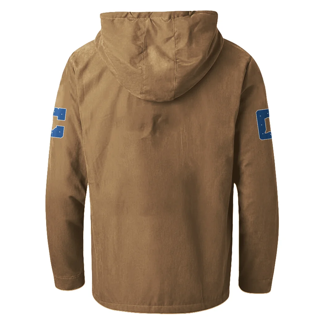 Victory Blades Flannel Hoodie, Classic Flannel Sport Hoodie HVN1465IC - Camel - Image 3