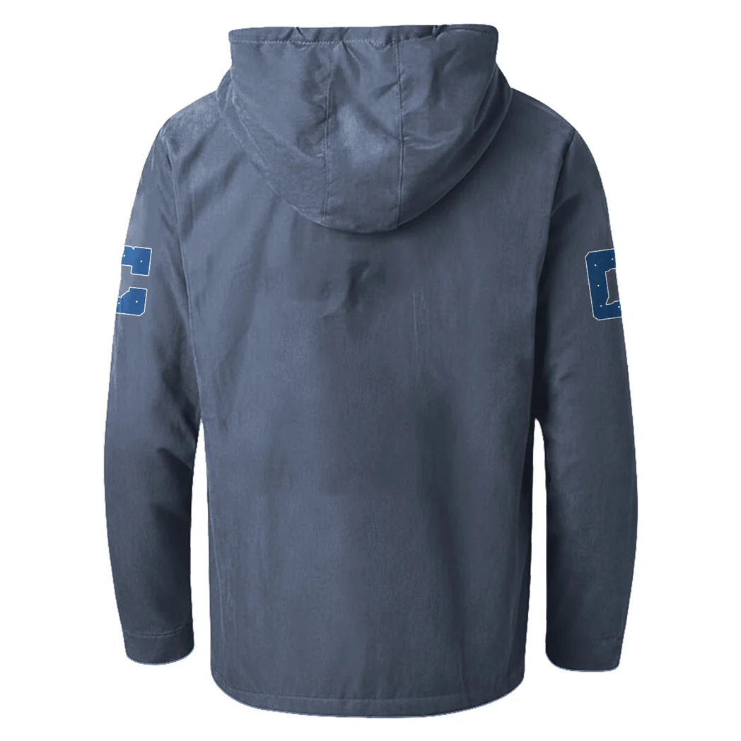 Victory Blades Flannel Hoodie, Classic Flannel Sport Hoodie HVN1465IC - Navy Blue - Image 3