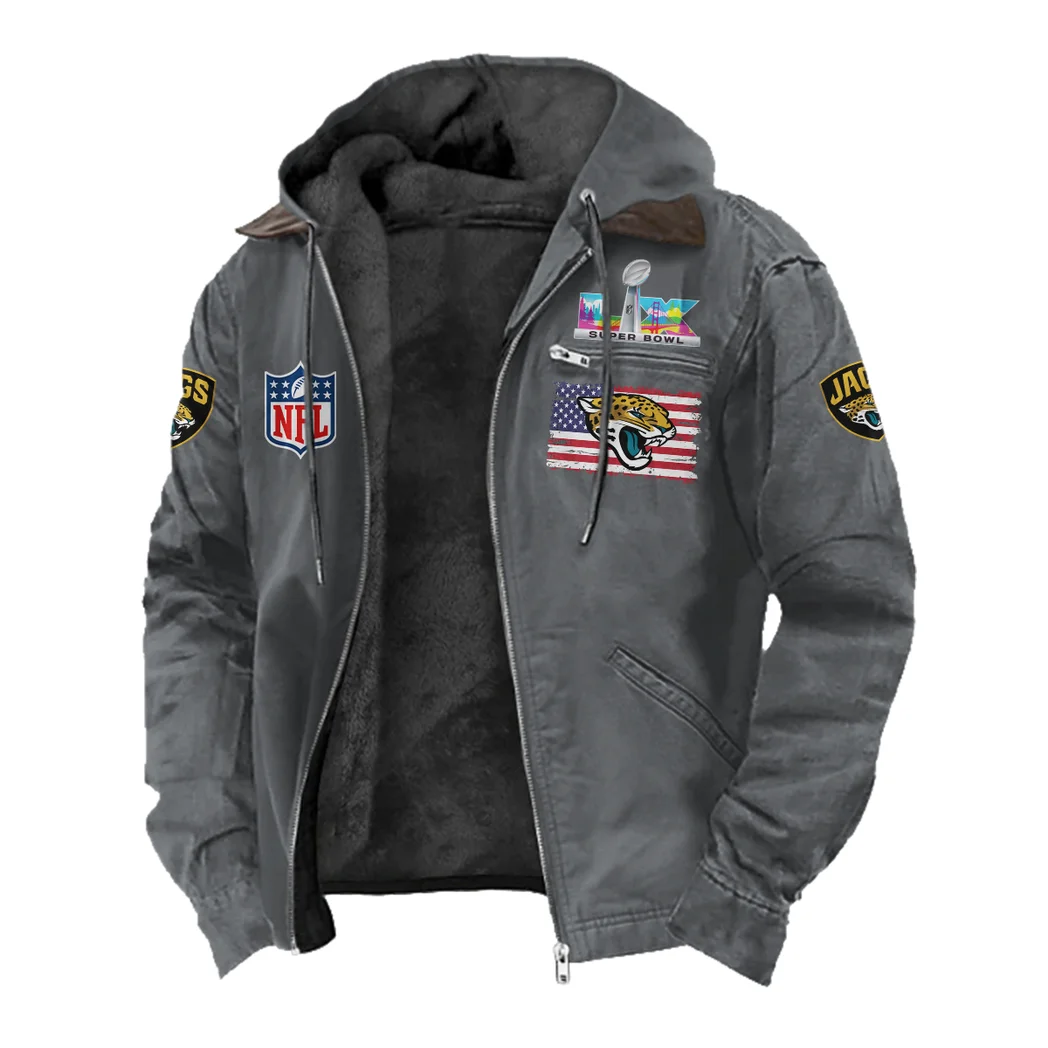 Fan Feline Squad Flannel Hoodie, All-Season Fan Hoodie HVN1465JJ - Gray - Image 2