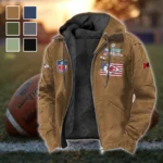 Match Day Squad Flannel Hoodie, Bold Supporter Flannel Hoodie HVN1465KC - Camel
