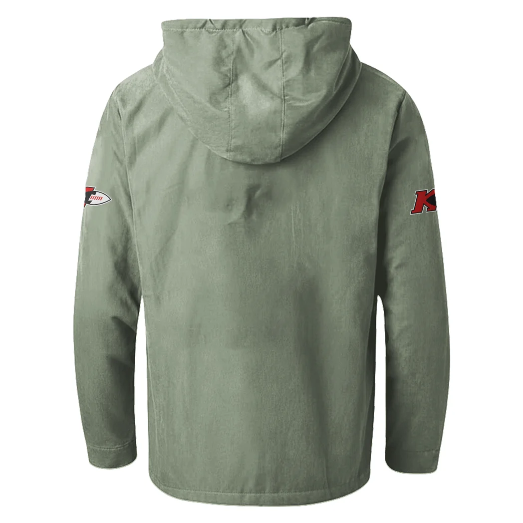 Match Day Squad Flannel Hoodie, Bold Supporter Flannel Hoodie HVN1465KC - Light Green - Image 3
