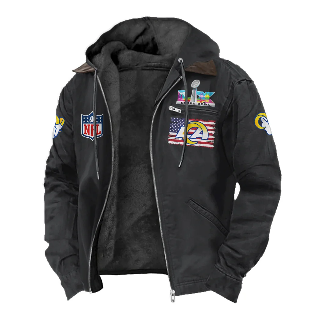 Match Day Herd Flannel Hoodie, True Fan Hooded Flannel HVN1465LA - Black - Image 2