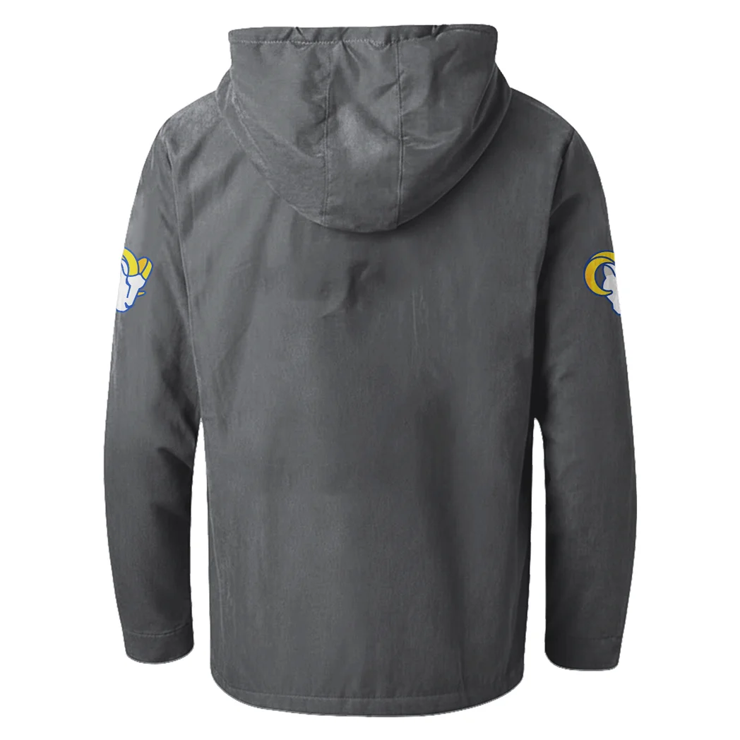 Match Day Herd Flannel Hoodie, True Fan Hooded Flannel HVN1465LA - Gray - Image 3