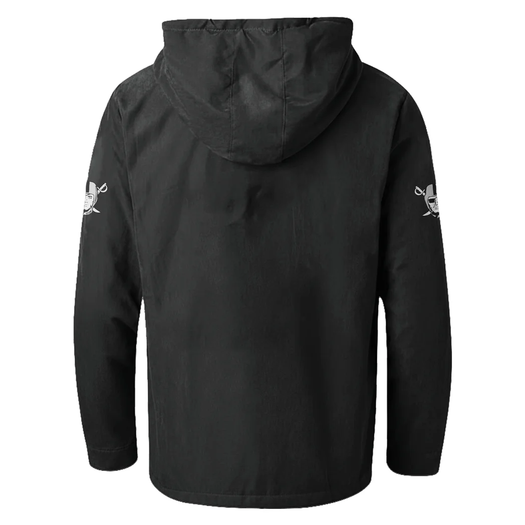 Football Silver Crew Flannel Hoodie, Loyal Supporter Sport Hoodie HVN1465LV - Black - Image 3