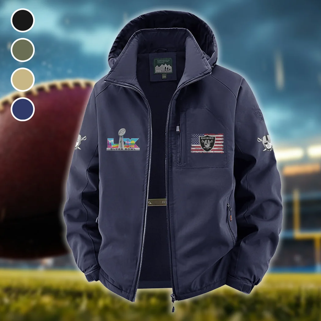 Football Silver Crew Fleece Windbreaker Jacket, Cross-Training Wind Shell HVN1465LV - Navy