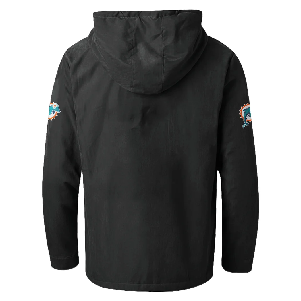 Football Aqua Crew Flannel Hoodie, Fan Pride Hooded Flannel HVN1465MD - Black - Image 3