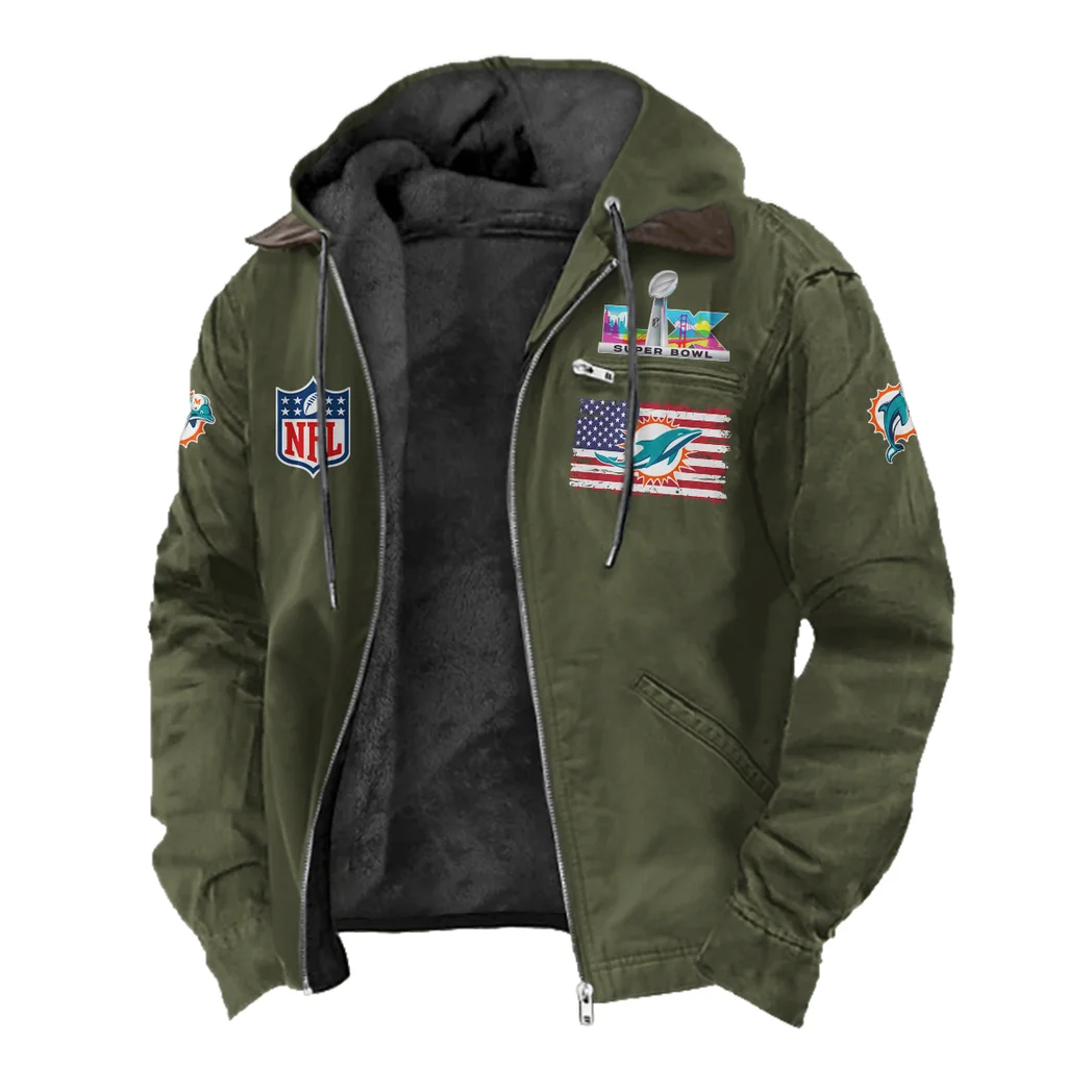 Football Aqua Crew Flannel Hoodie, Fan Pride Hooded Flannel HVN1465MD - Green - Image 2