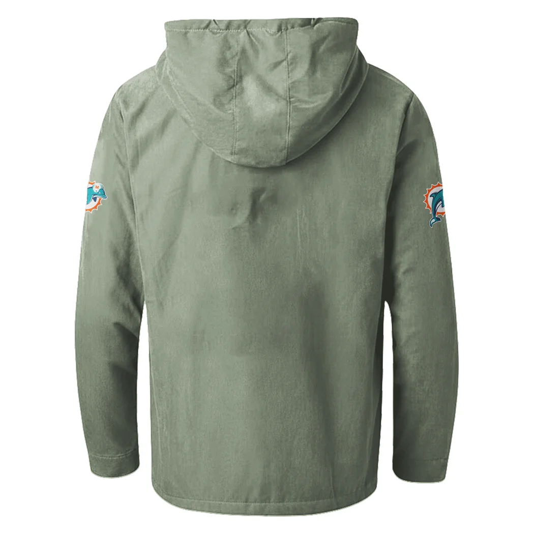 Football Aqua Crew Flannel Hoodie, Fan Pride Hooded Flannel HVN1465MD - Light Green - Image 3