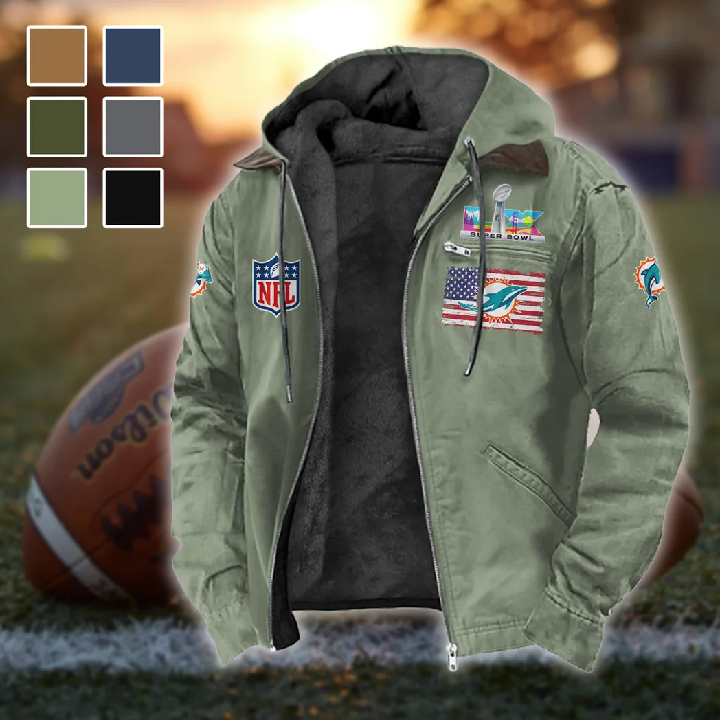 Football Aqua Crew Flannel Hoodie, Fan Pride Hooded Flannel HVN1465MD - Light Green