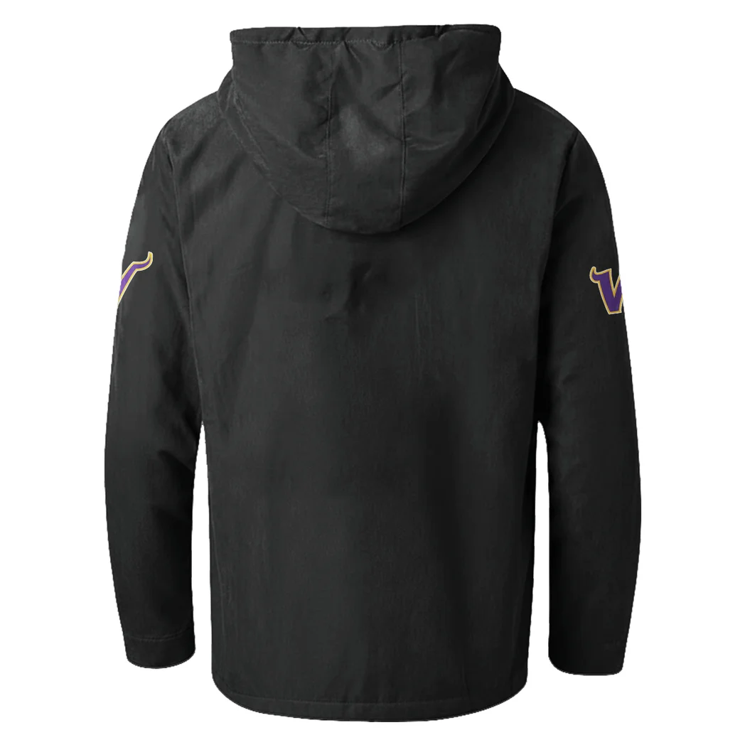 Purple Pride Flannel Hoodie, Rugged Sport Flannel Hoodie HVN1465MV - Black - Image 3