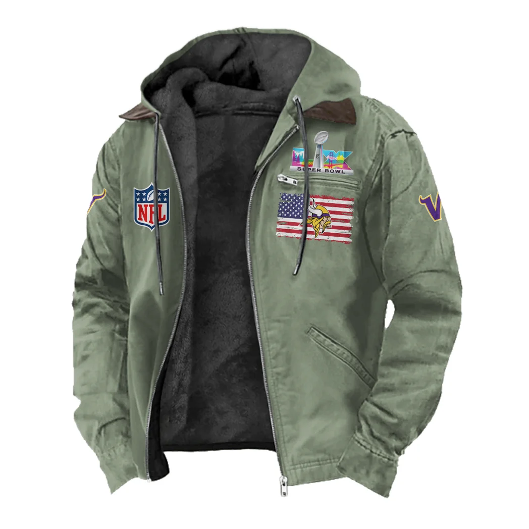 Purple Pride Flannel Hoodie, Rugged Sport Flannel Hoodie HVN1465MV - Light Green - Image 2