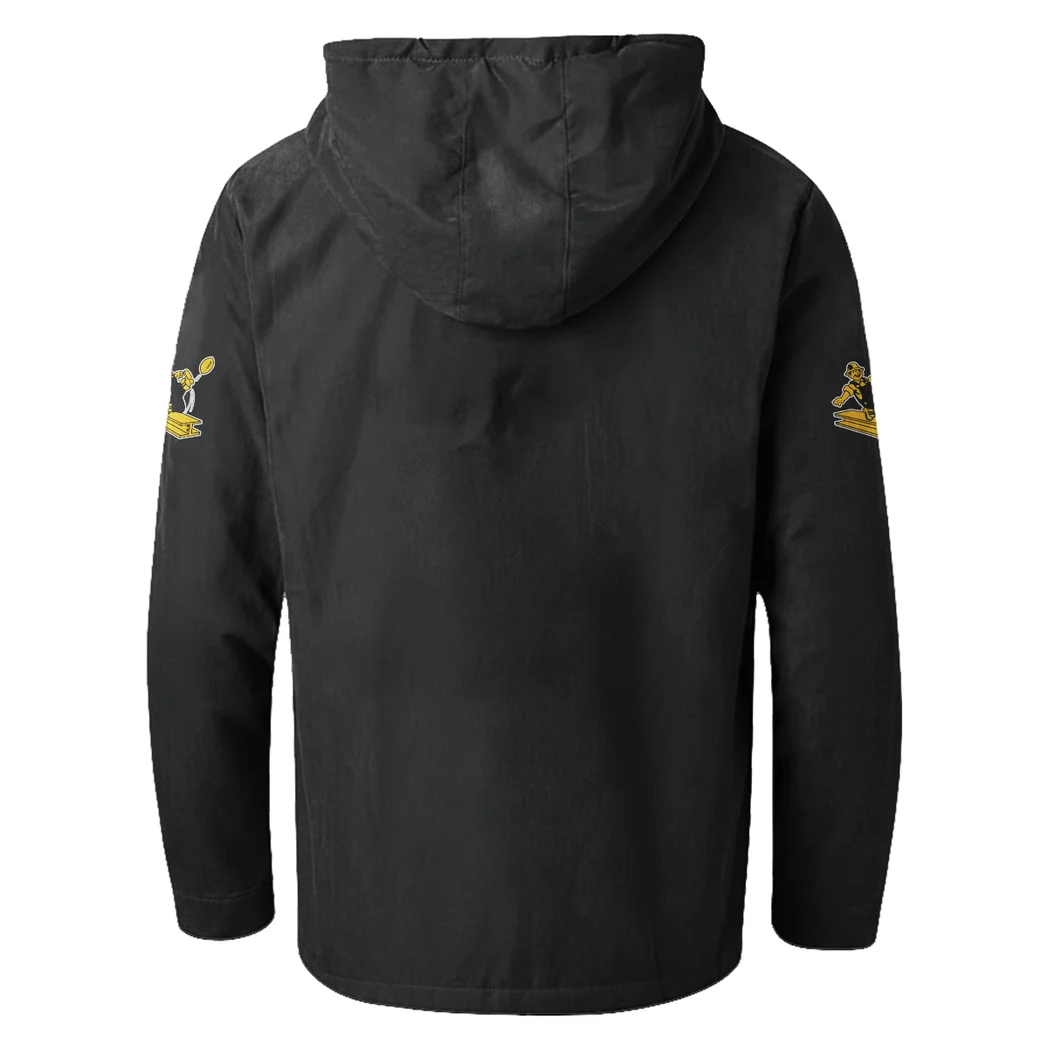 Steel Crew Flannel Hoodie, Supporter Spirit Hooded Flannel HVN1465PS - Black - Image 3