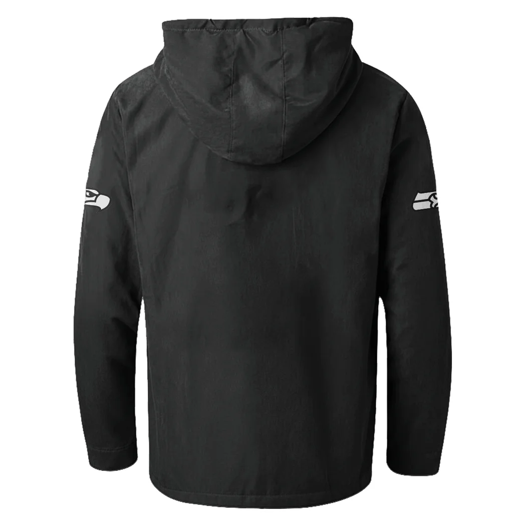 Fan Squad Flannel Hoodie, Classic Flannel Sport Hoodie HVN1465SS - Black - Image 3