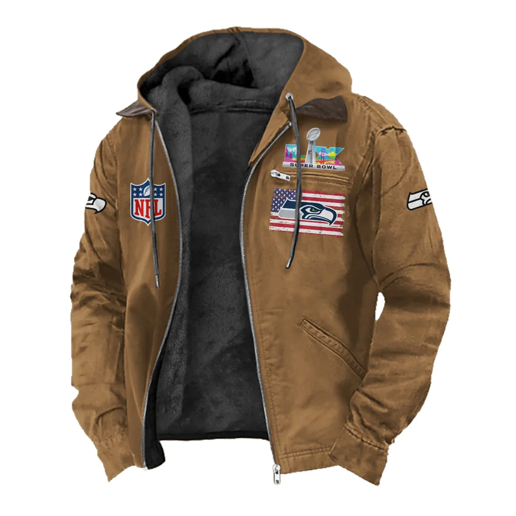 Fan Squad Flannel Hoodie, Classic Flannel Sport Hoodie HVN1465SS - Camel - Image 2