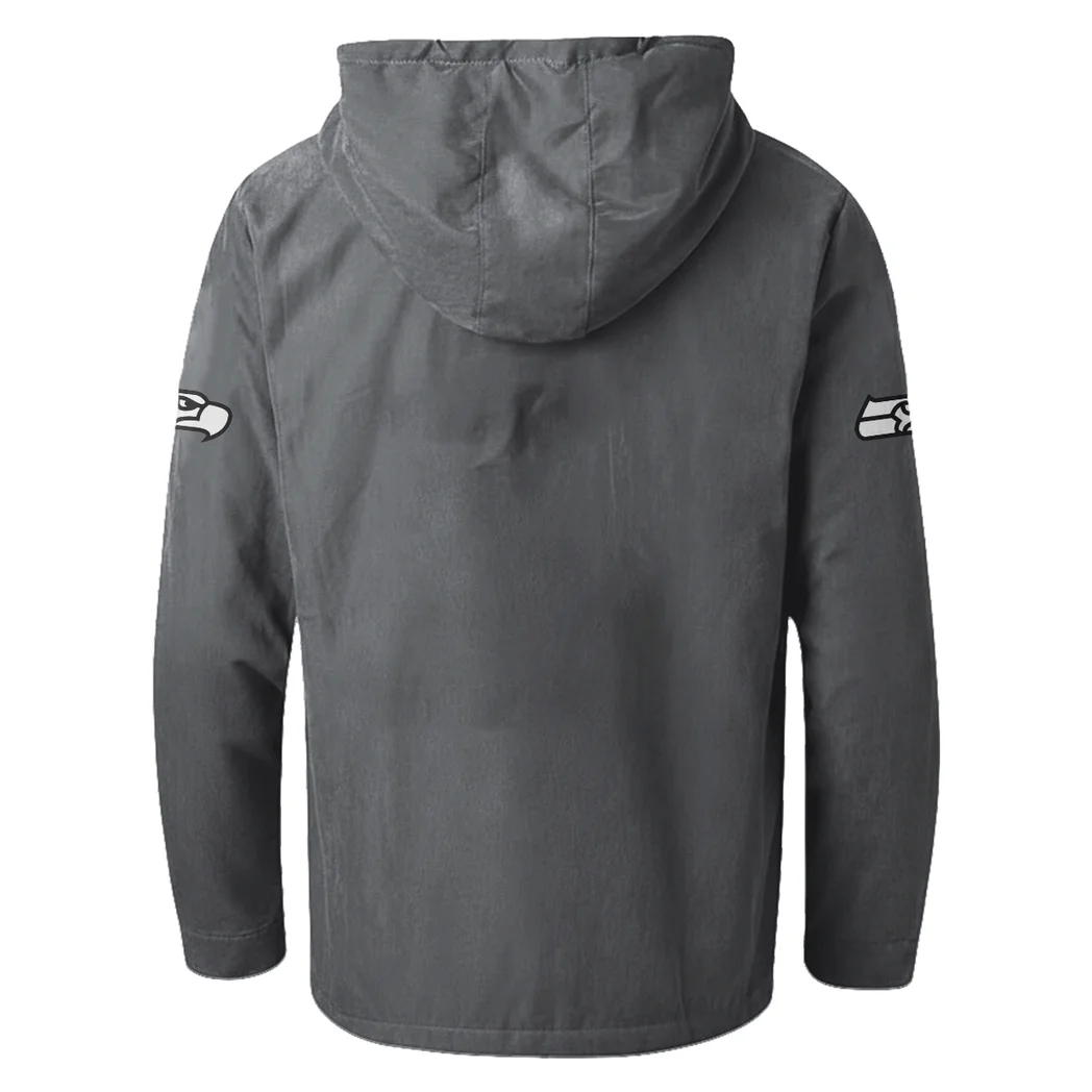 Fan Squad Flannel Hoodie, Classic Flannel Sport Hoodie HVN1465SS - Gray - Image 3
