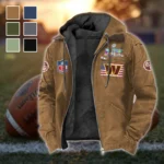 Red Crew Flannel Hoodie, Warm Sport Spirit Hoodie HVN1465WC - Camel