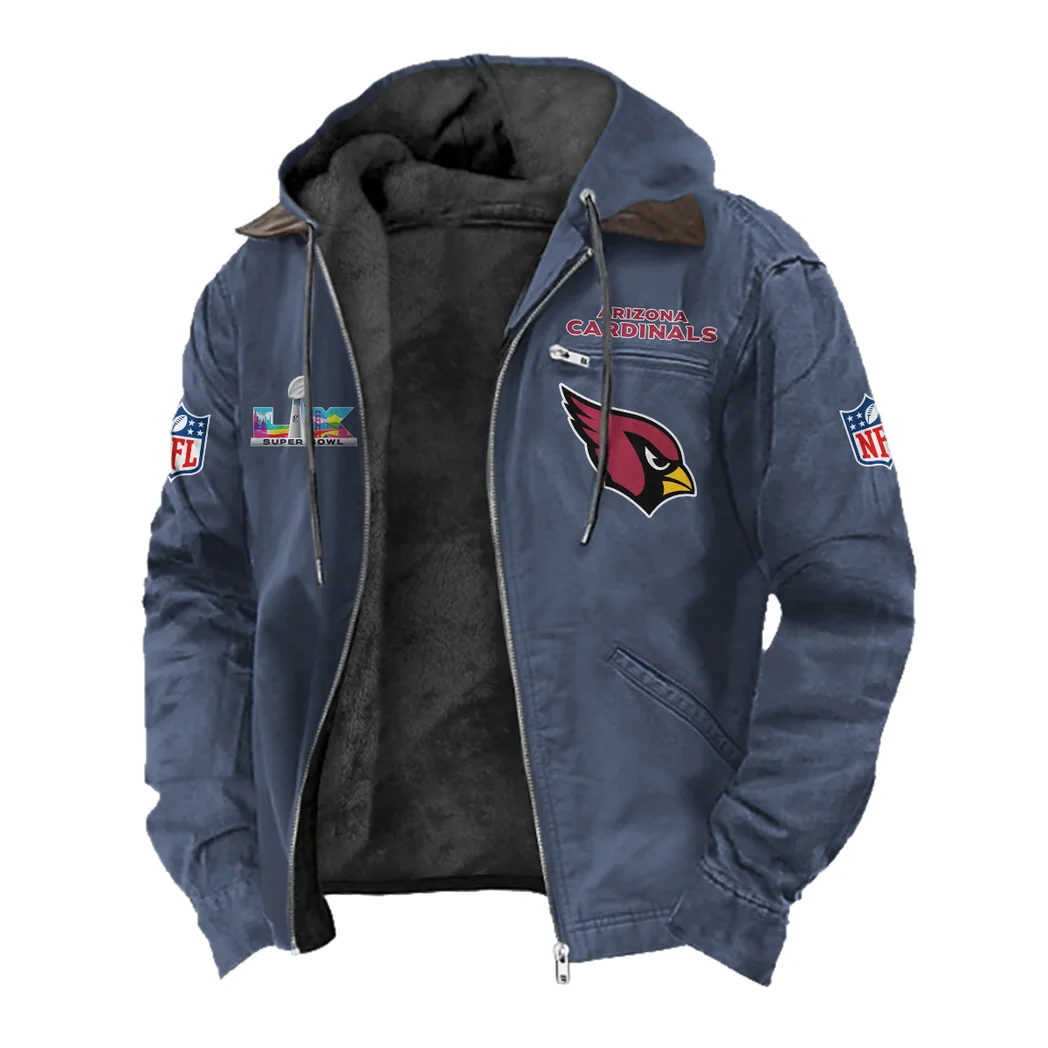 Winged Pride Flannel Hoodie, Sport Fan Flannel Hoodie HVN1466AC - Navy Blue - Image 2