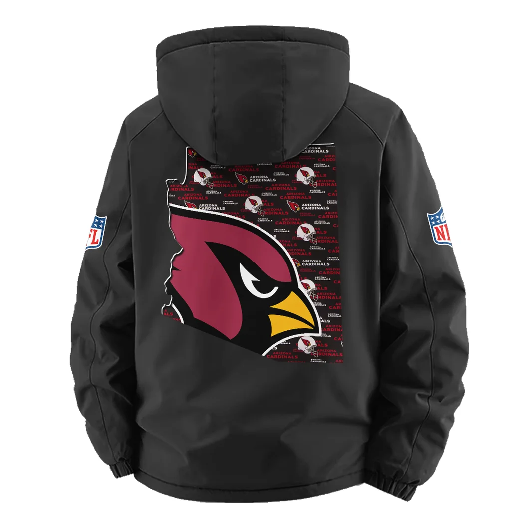 Winged Pride Fleece Windbreaker Jacket, Thermal Wind-Stop Jacket HVN1466AC - Black - Image 3