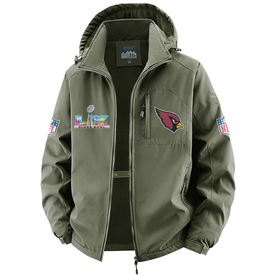 Winged Pride Fleece Windbreaker Jacket, Thermal Wind-Stop Jacket HVN1466AC - Green - Image 2