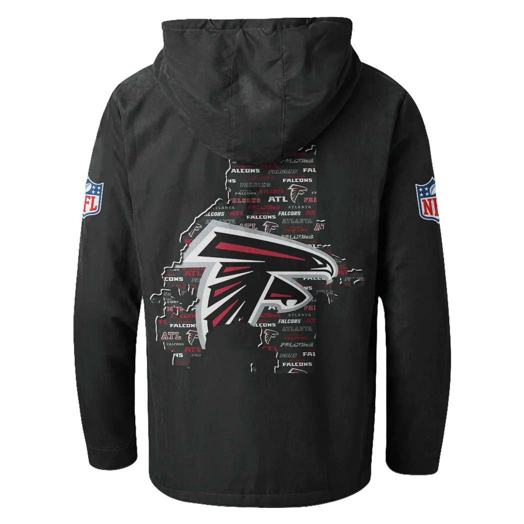 Feathered Army Flannel Hoodie, Game Day Hooded Flannel HVN1466AF - Black - Image 3