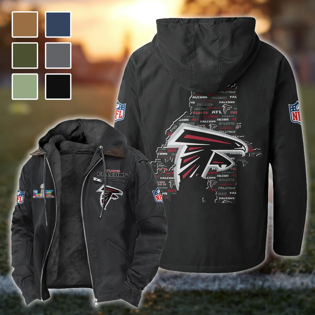 Feathered Army Flannel Hoodie, Game Day Hooded Flannel HVN1466AF - Black