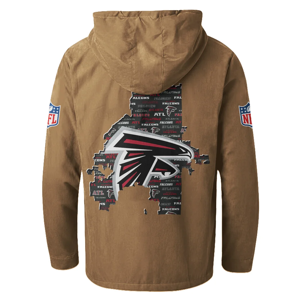 Feathered Army Flannel Hoodie, Game Day Hooded Flannel HVN1466AF - Camel - Image 3