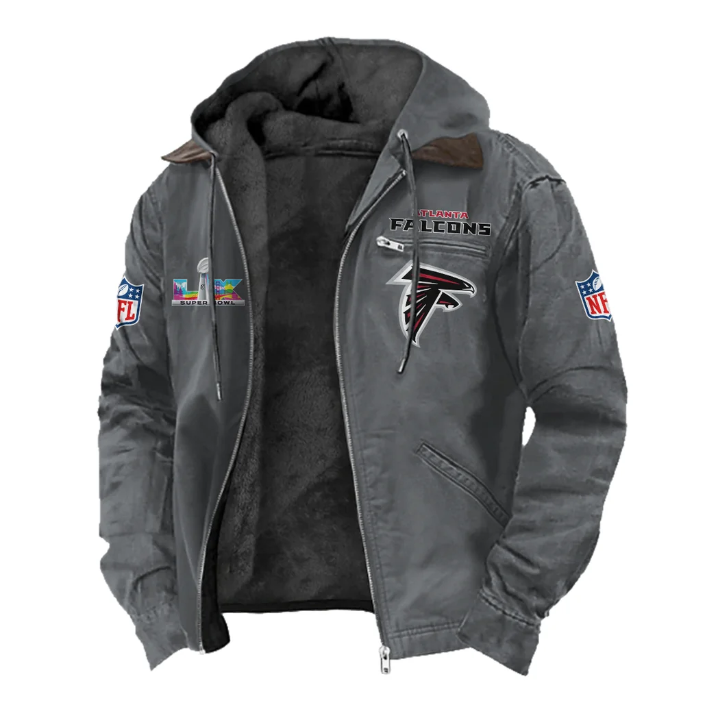 Feathered Army Flannel Hoodie, Game Day Hooded Flannel HVN1466AF - Gray - Image 2